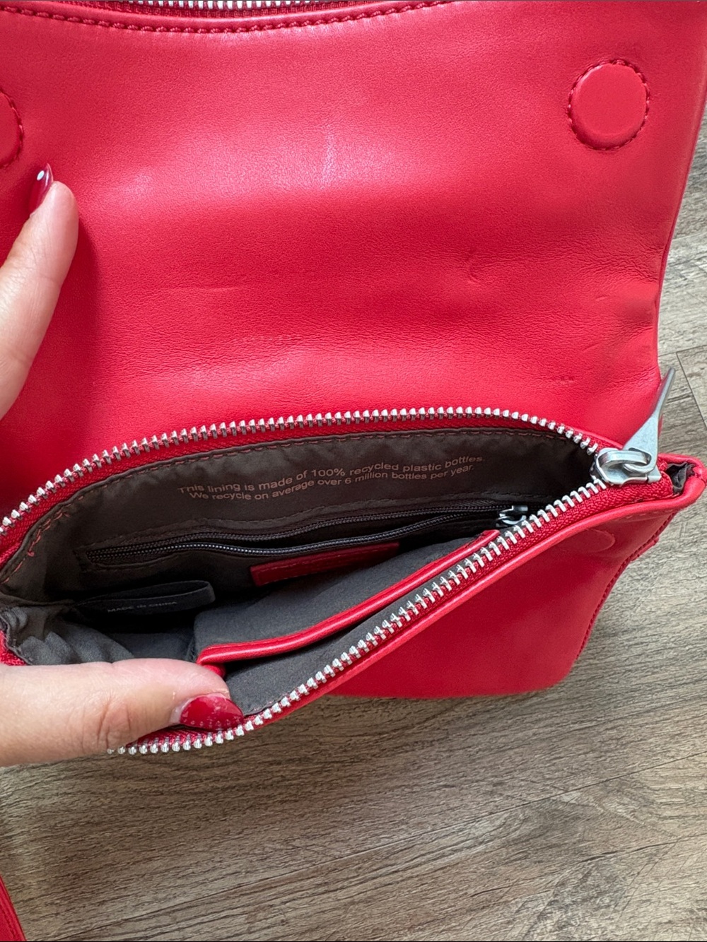 Matt & Nat Vibrant Red Vegan Leather Crossbody - Picture 2 of 5